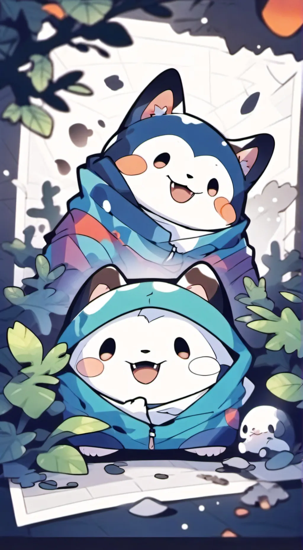 ai character: smiling critter  background