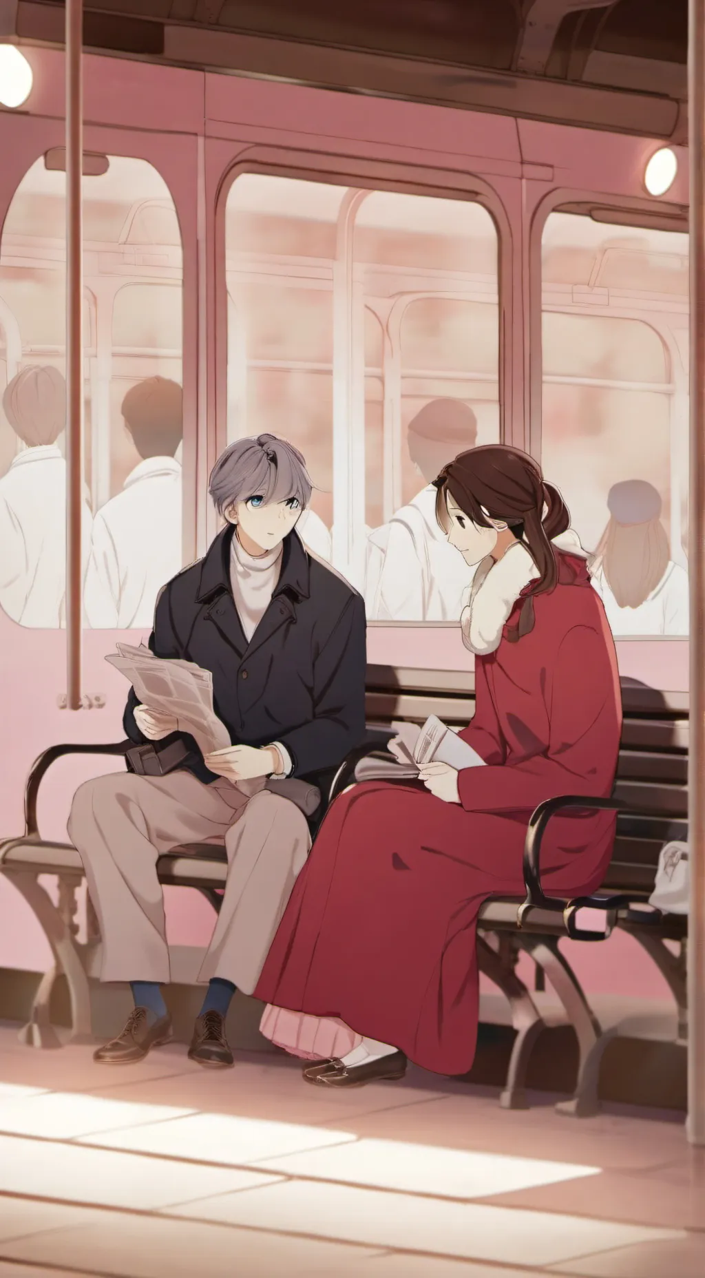ai character: The Train station  background