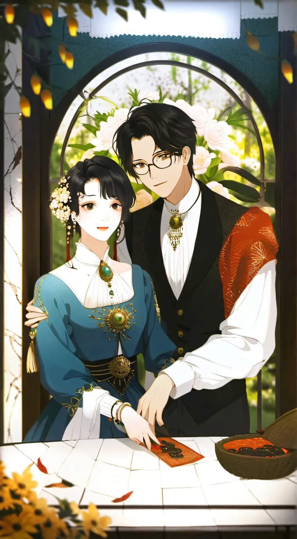 ai character: Giyu x mitsuri background