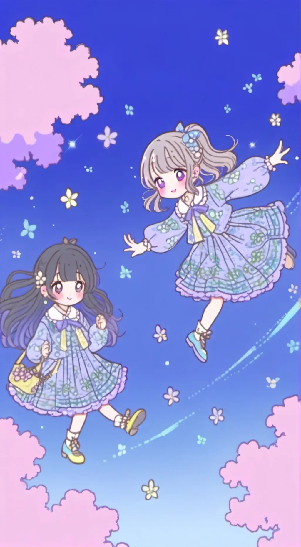 ai character: 💗 angel twins ￼ background