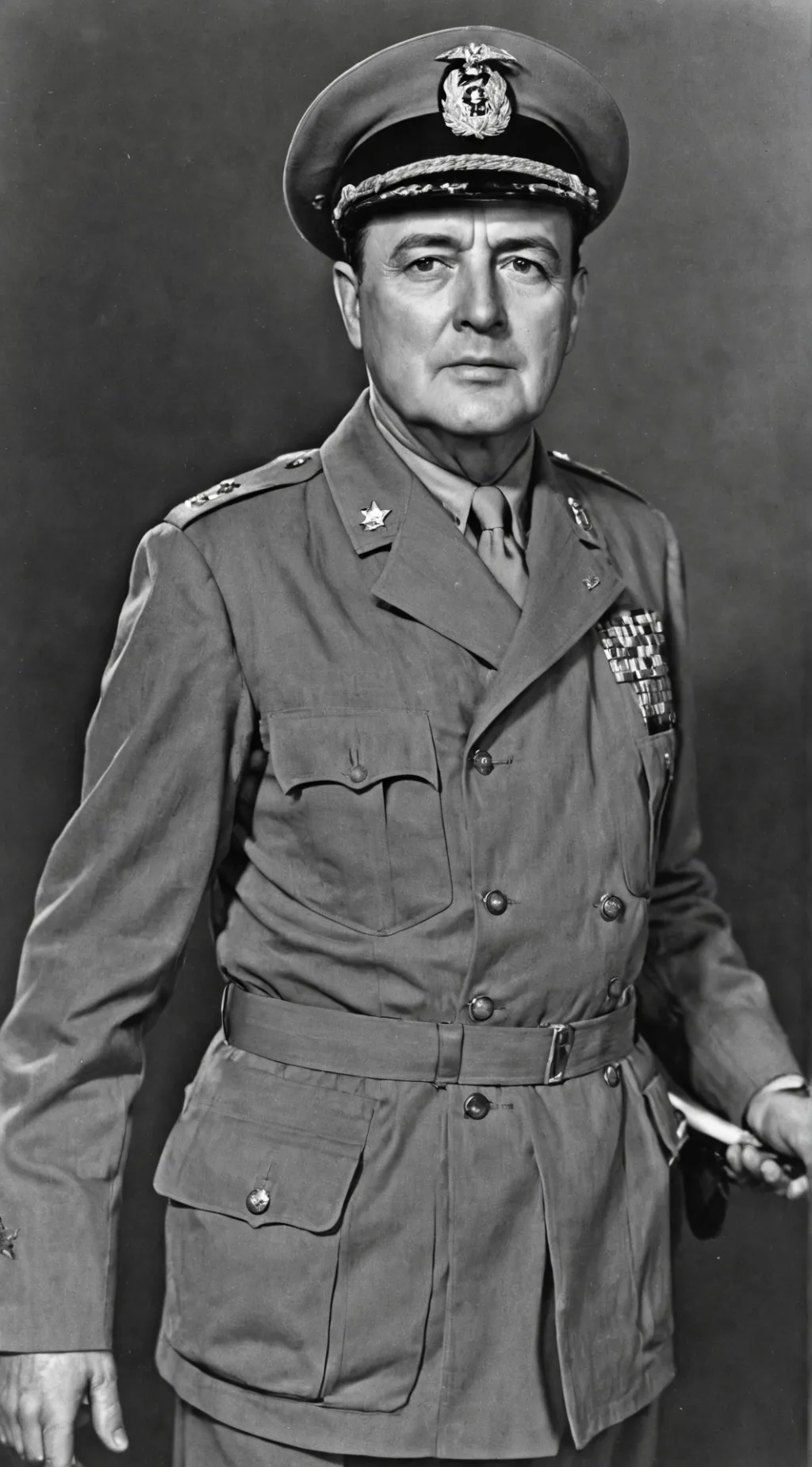 ai character: douglas macarthur  background
