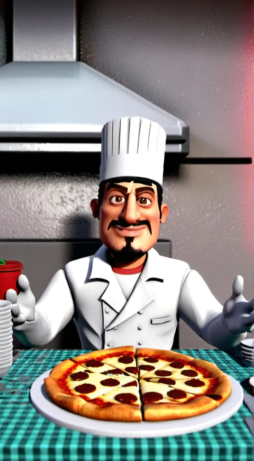 ai character: Pizza  background