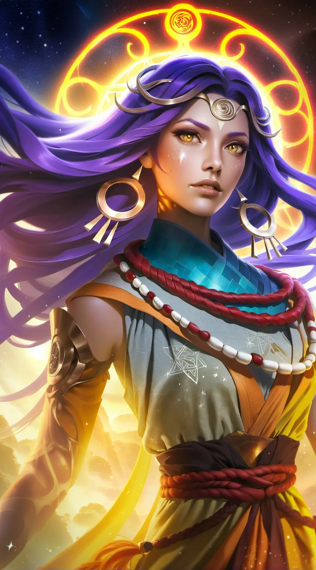 ai character: Hiperion the Ancient Titan Girl background