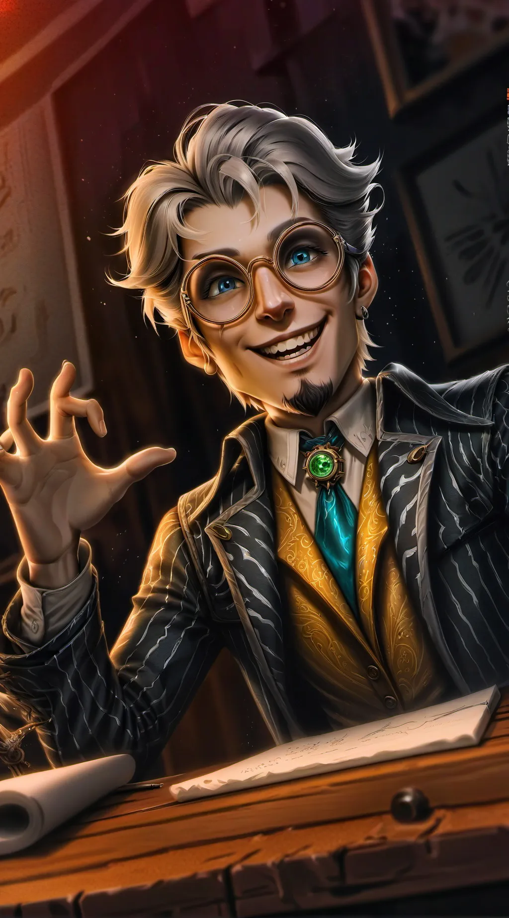 ai character: Dr. Meme-a-lot background