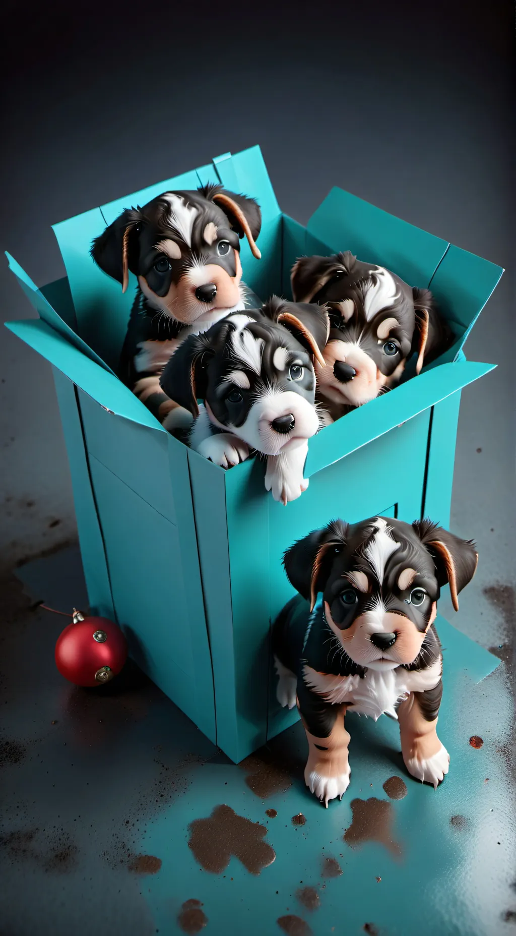 ai character: puppies background