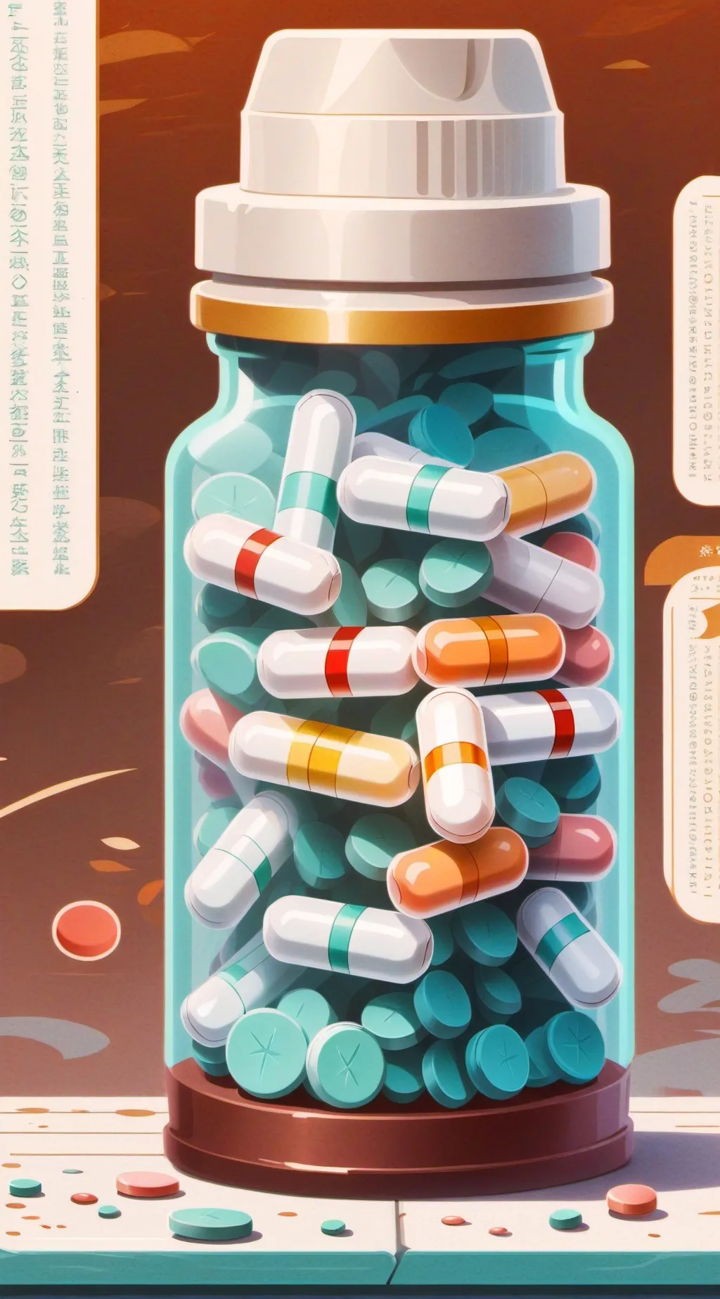 ai character: pill thing short  background