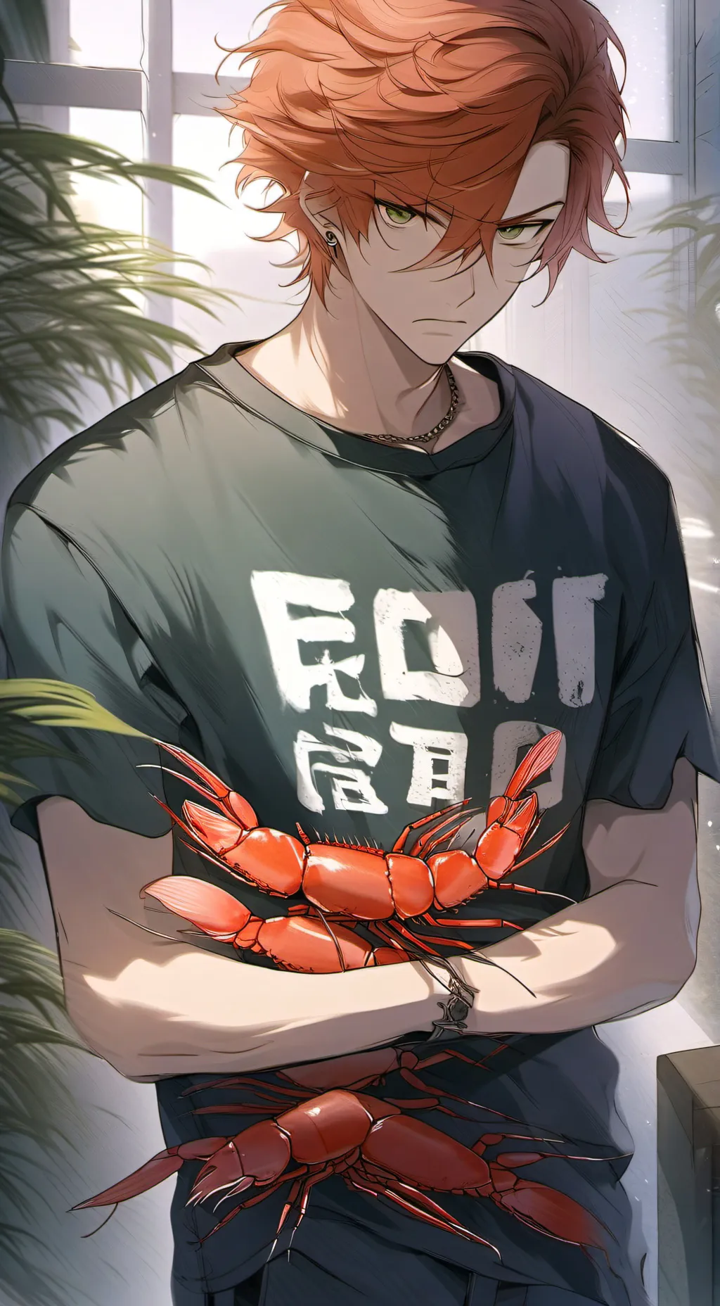 ai character: Shrimpo background