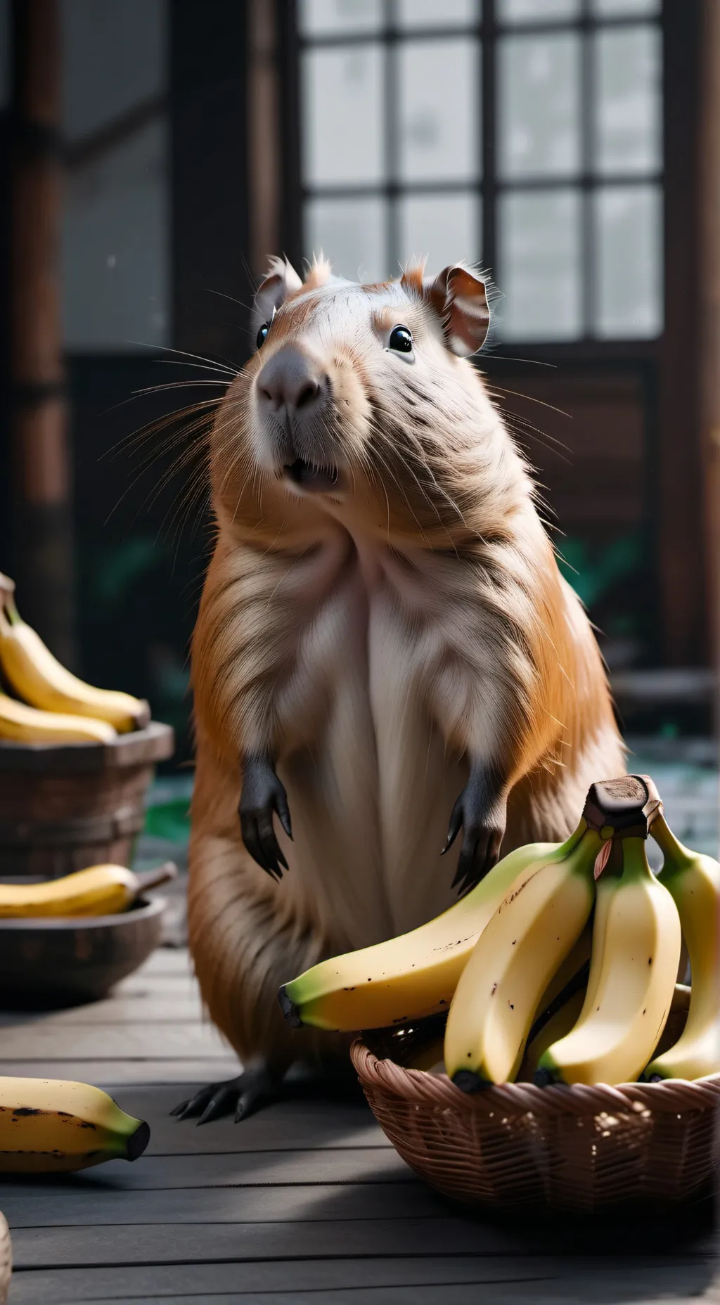ai character: capybara  background