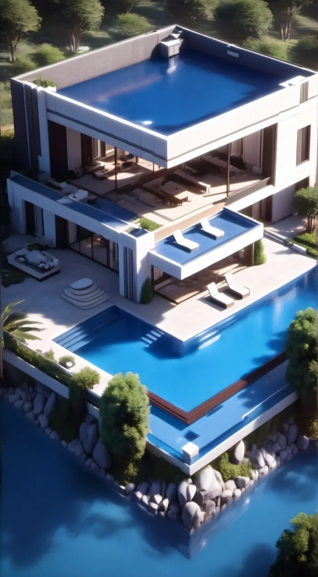ai character: Pool party background