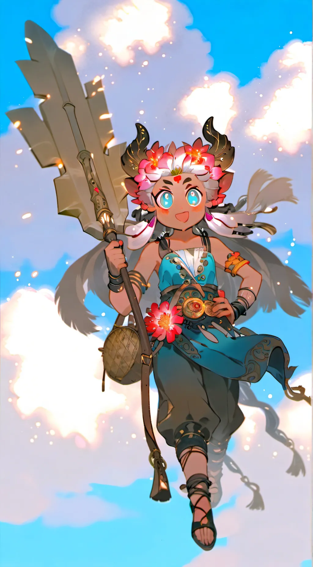 ai character: open arms background