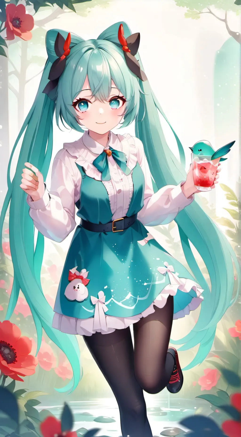 ai character: Hatsune Miku 🩵🎧🩵 background