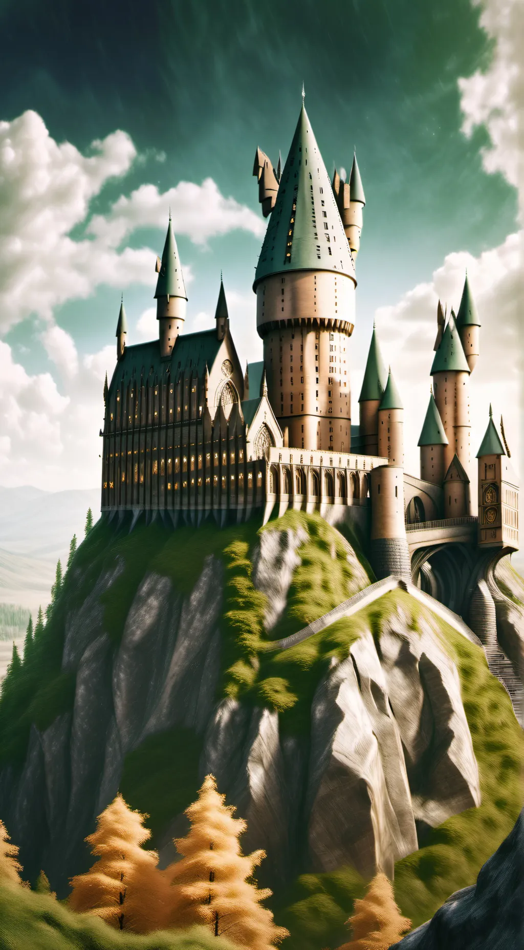 ai character: POWERFUL HOGWARTS  background