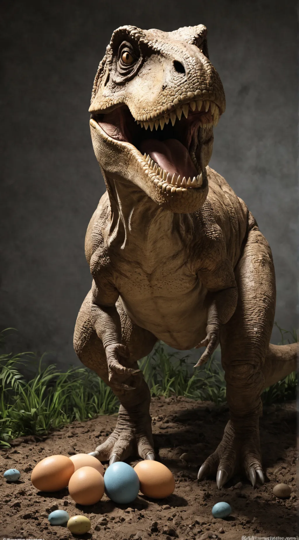 ai character: Mama t-rex background
