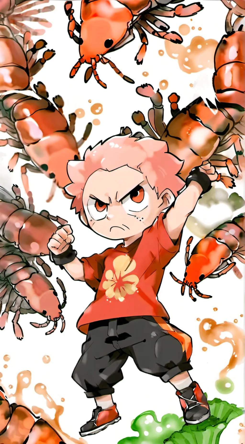 ai character: SHRIMPO!!! background