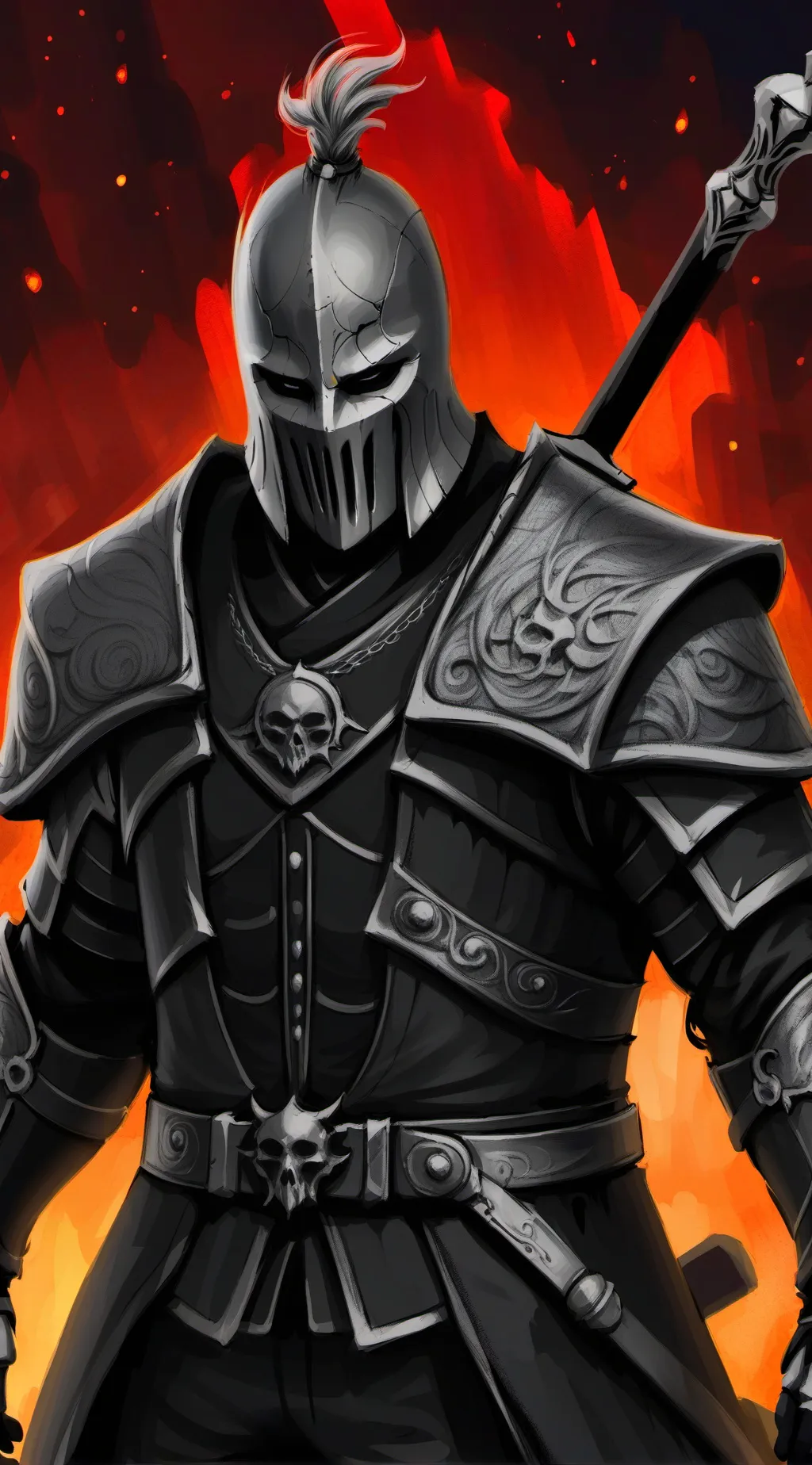 ai character: Dragon Warrior hun background