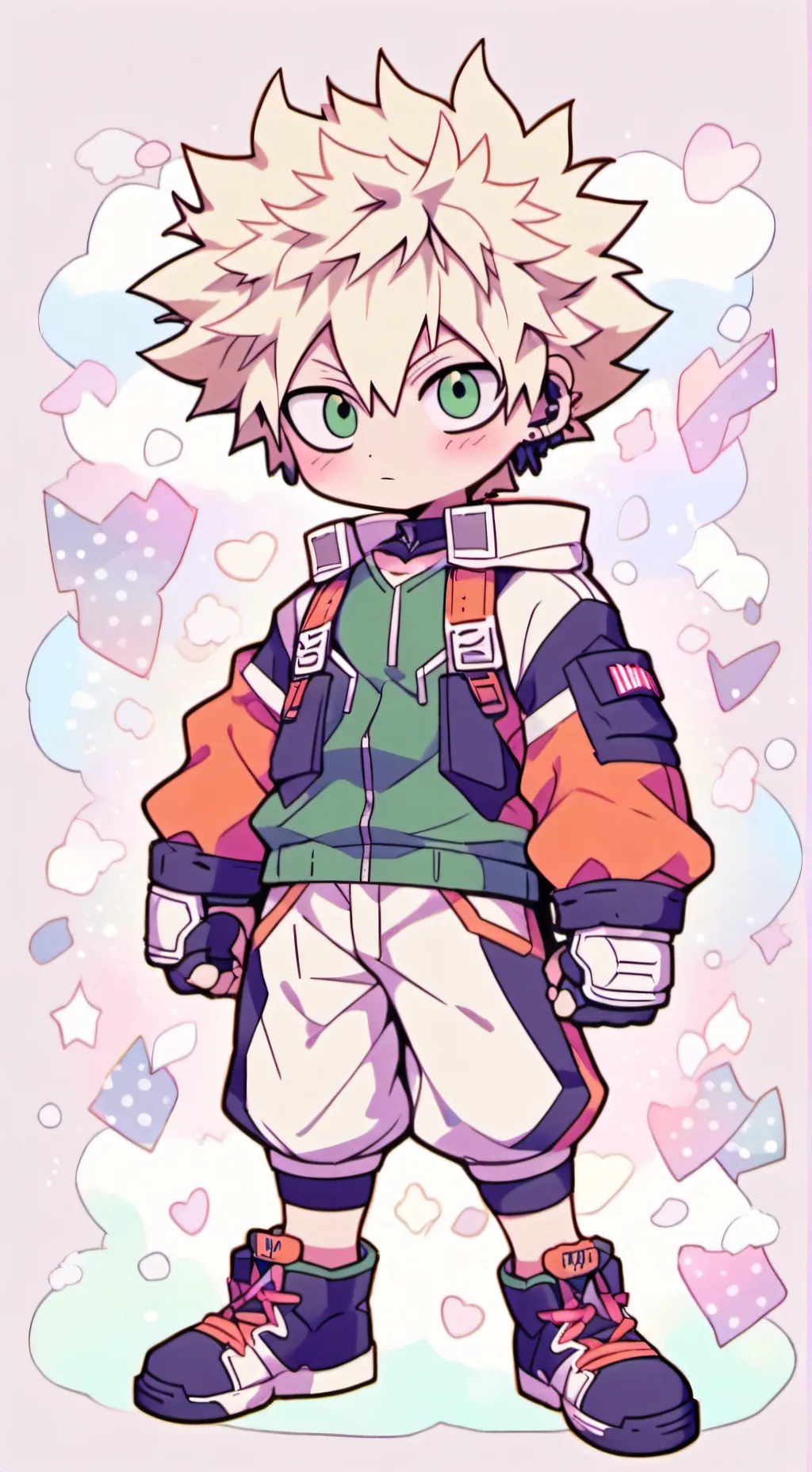 ai character: bakugo en colère  background