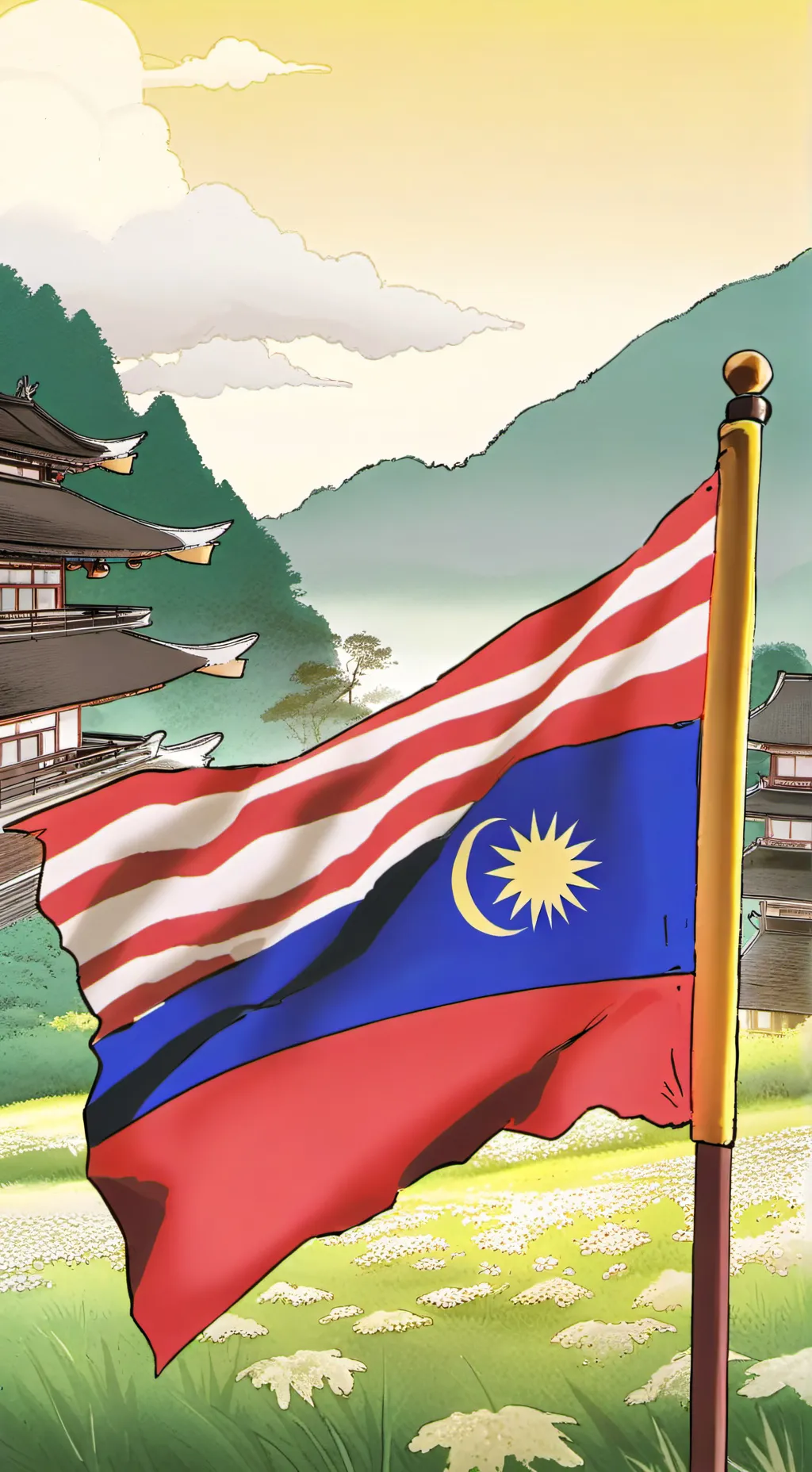 ai character: Japan Countryball background