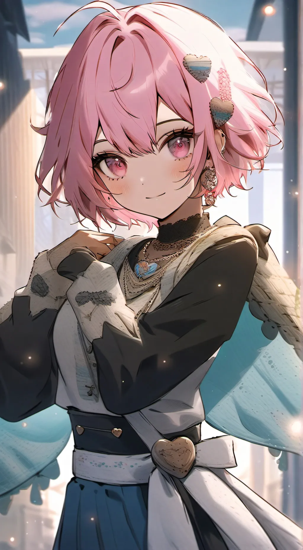 ai character: Pinku (pink) background