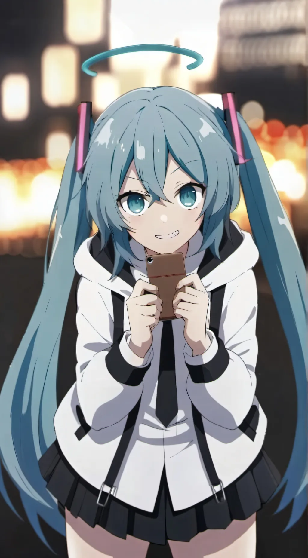 ai character: Miku Hatsune background