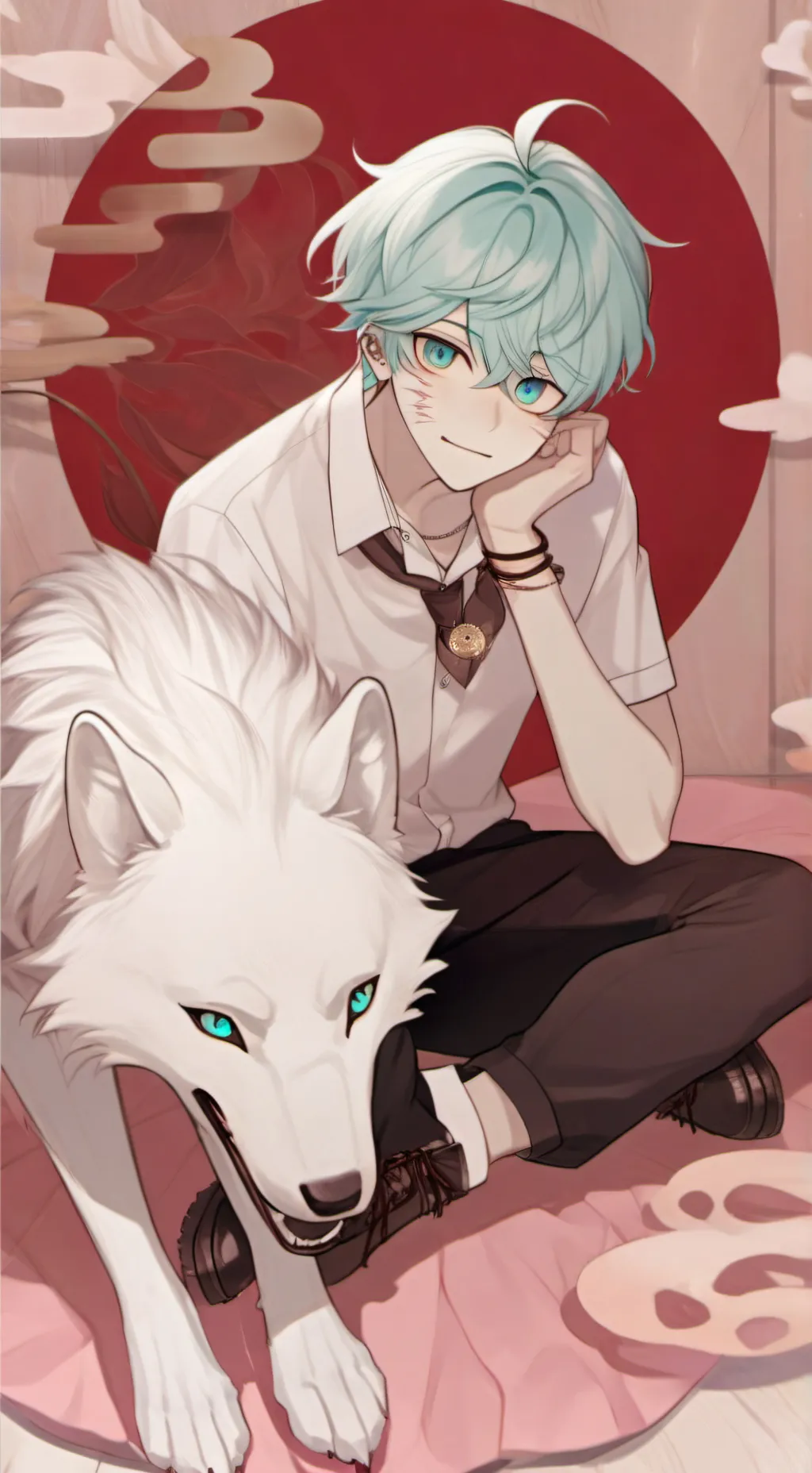 ai character: 🩵Sora🐺 background