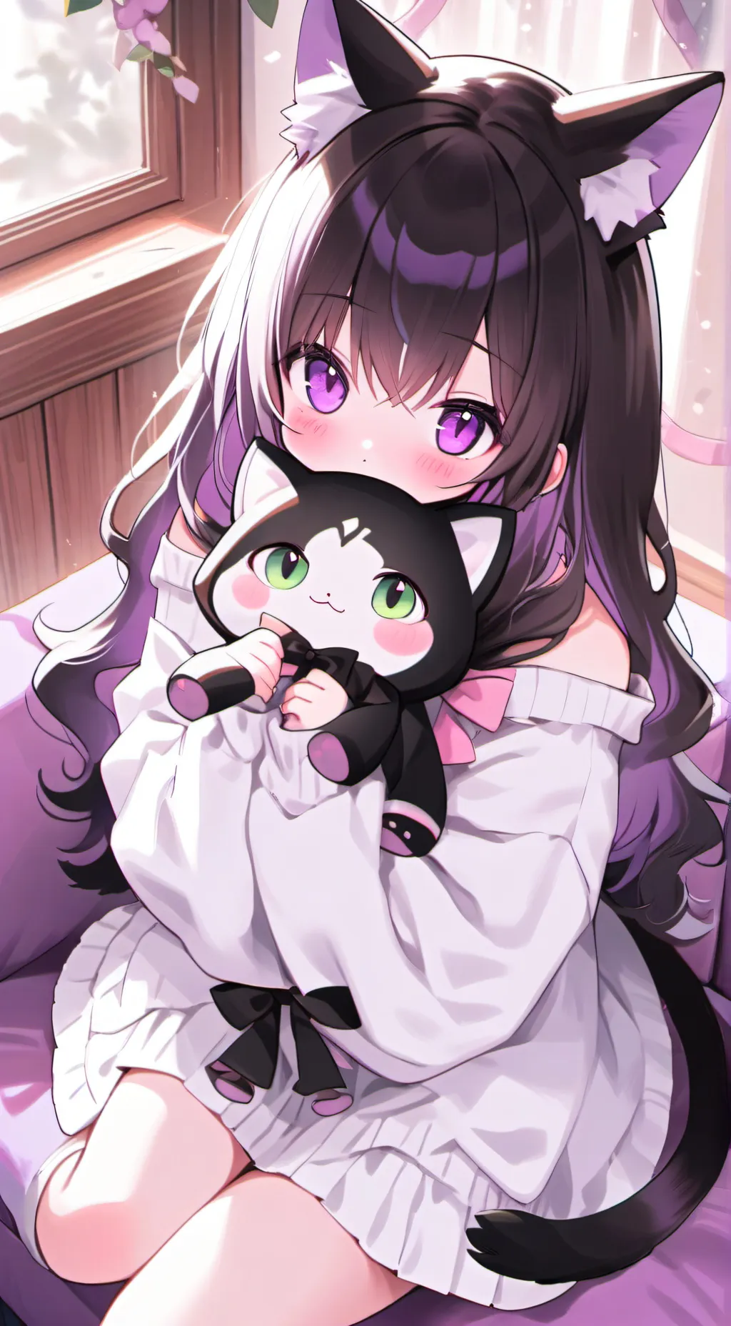 ai character: Cute catgirl background