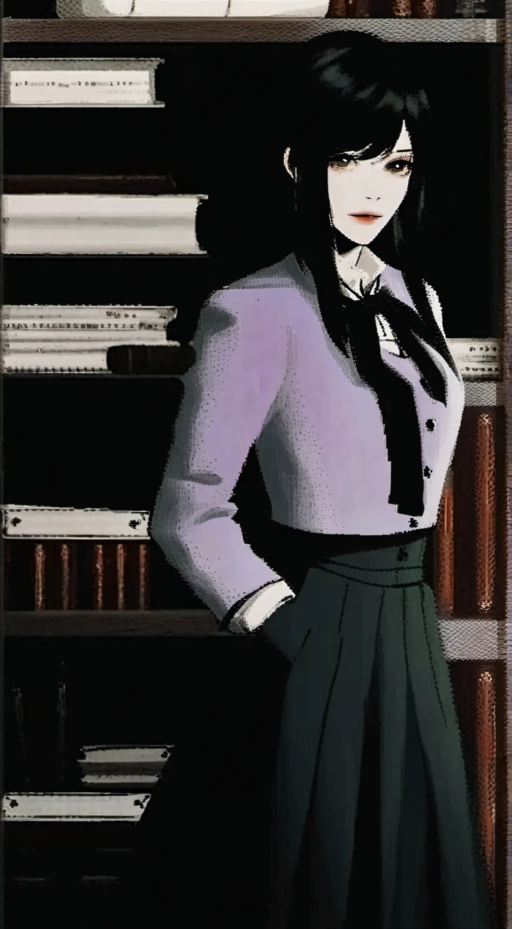 ai character: violet background