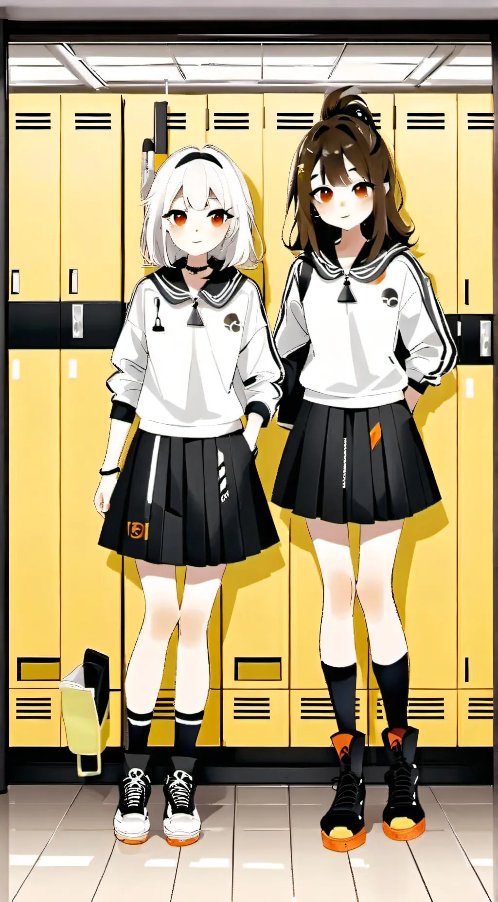 ai character: Kny lockerooms background