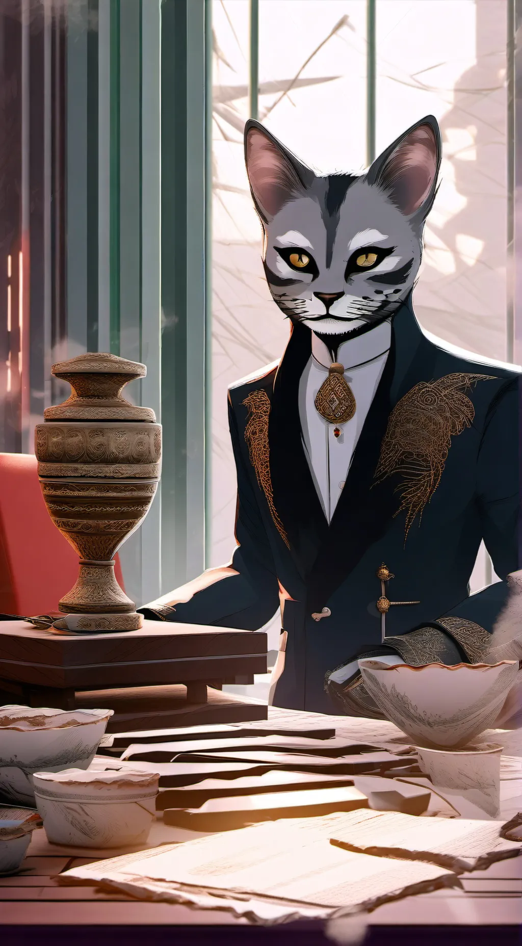 ai character: грей background