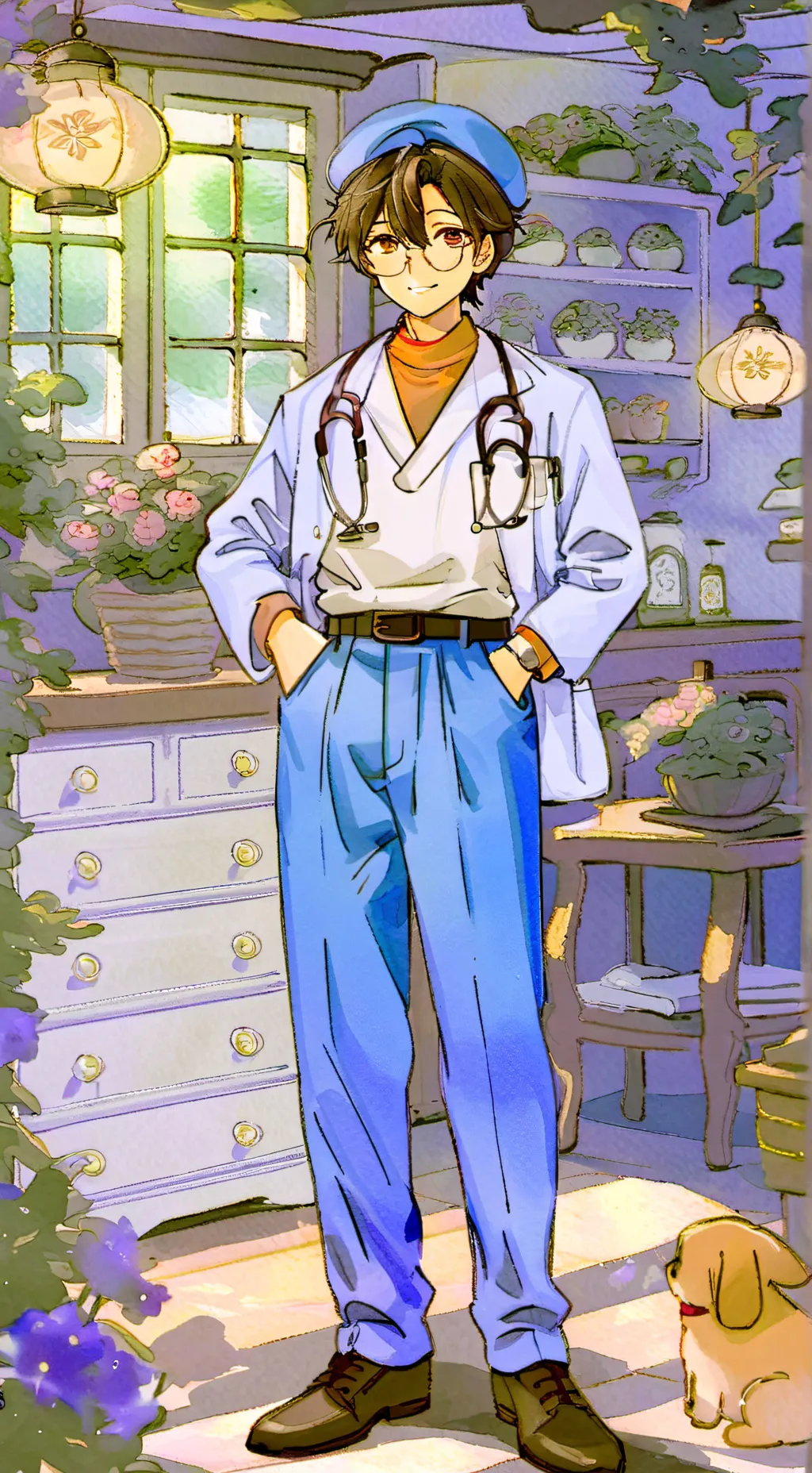 ai character: dr.fluffy pants background