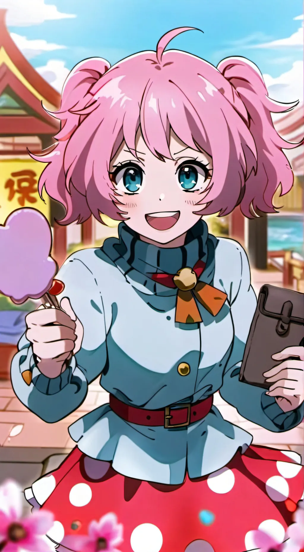 ai character: Bakugo caught Mina background