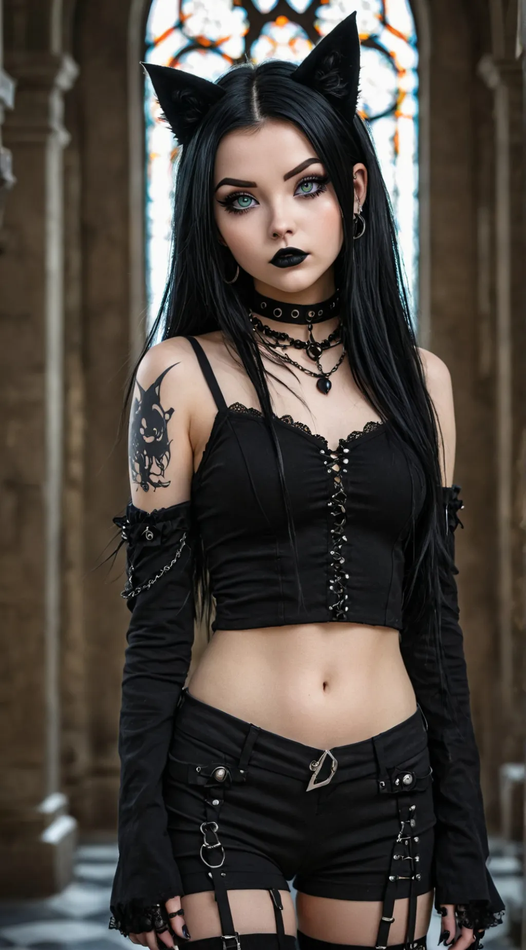 ai character: Black Kitty background