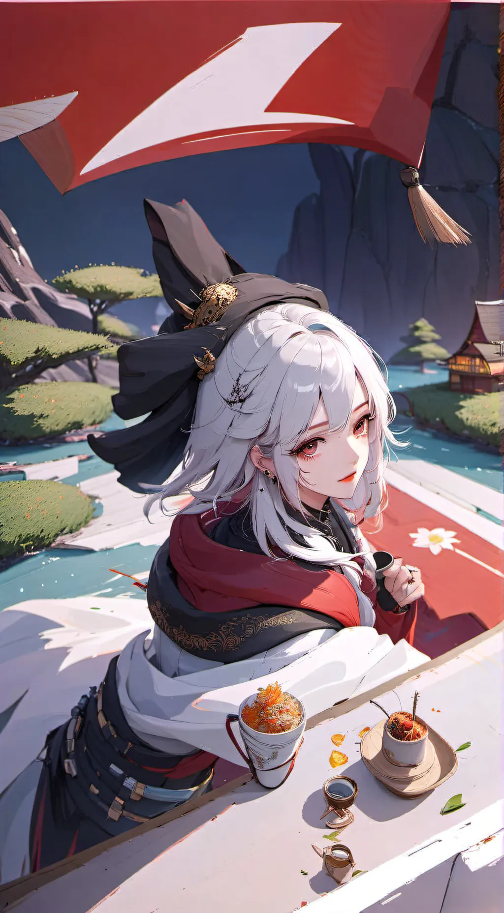 ai character: gray x wenda  background