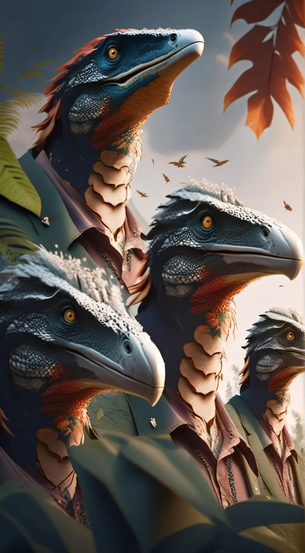 ai character: velociraptor pack! background