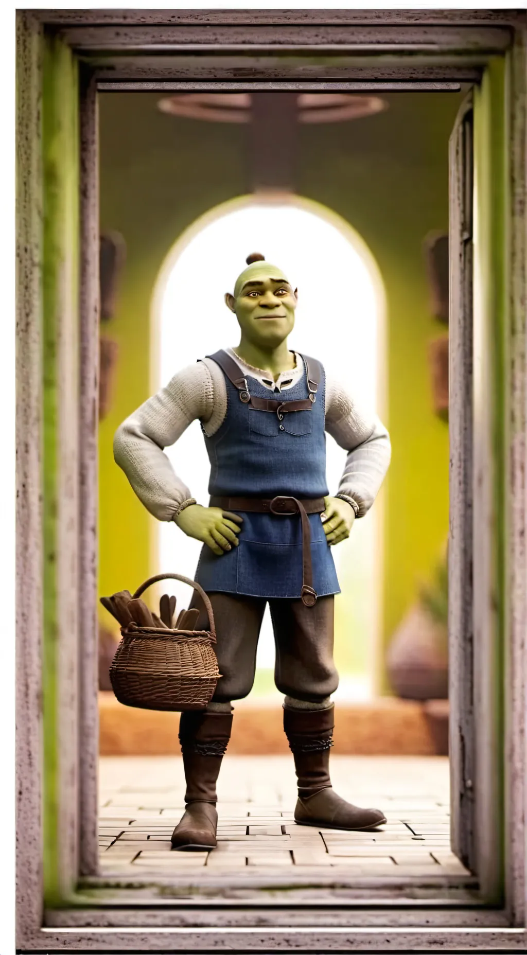 ai character: preppy shrek background
