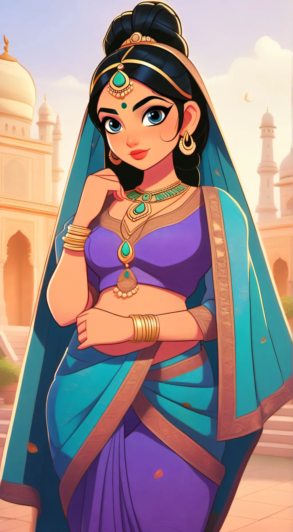 ai character: Rajkumari Madhu  background