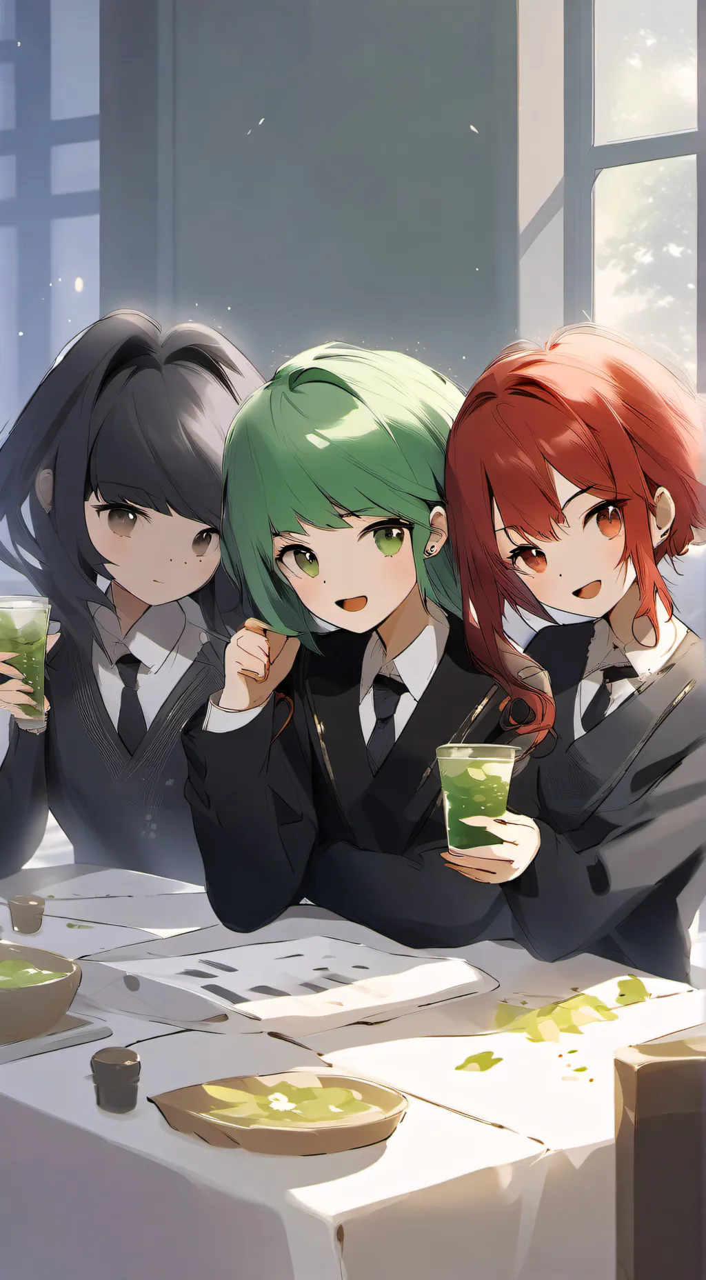 ai character: BESTIE💚❤️💙 background