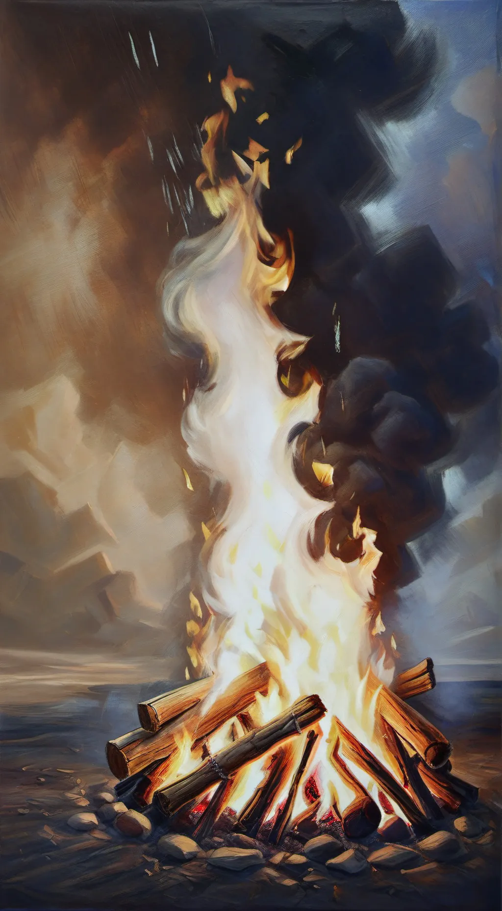 ai character: Warm like fire 2 background