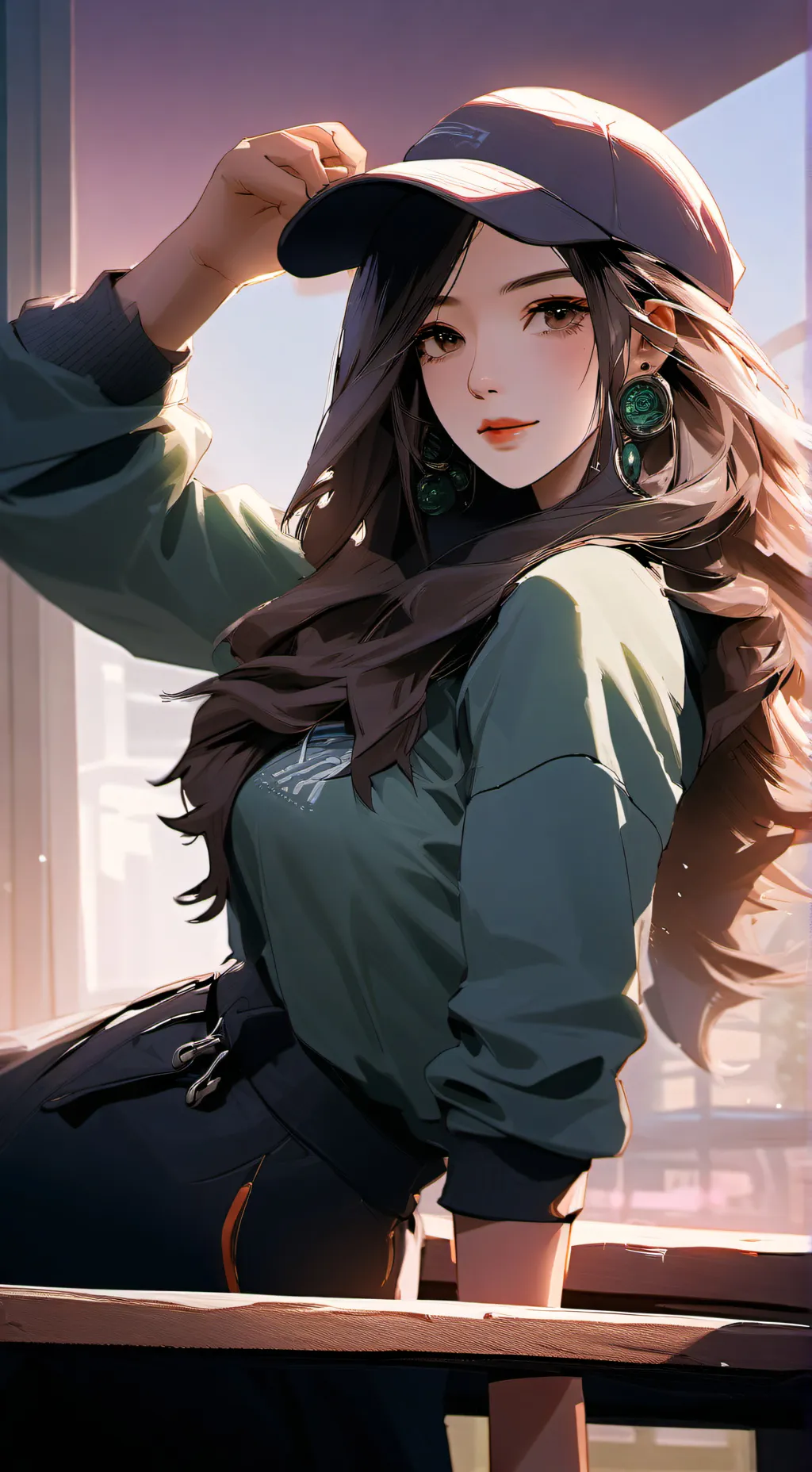 ai character: Ashley  background