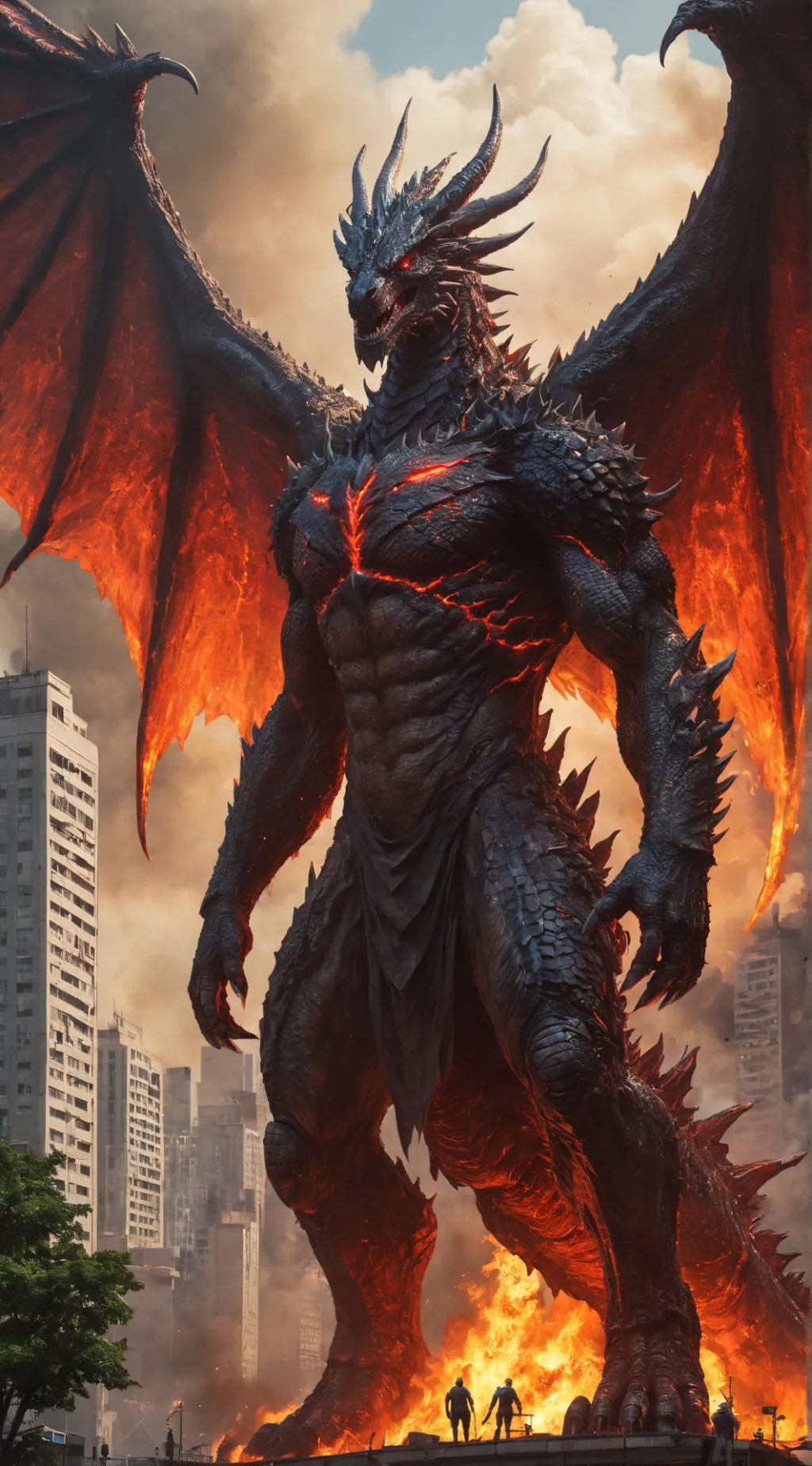 ai character: Hell dragon  background