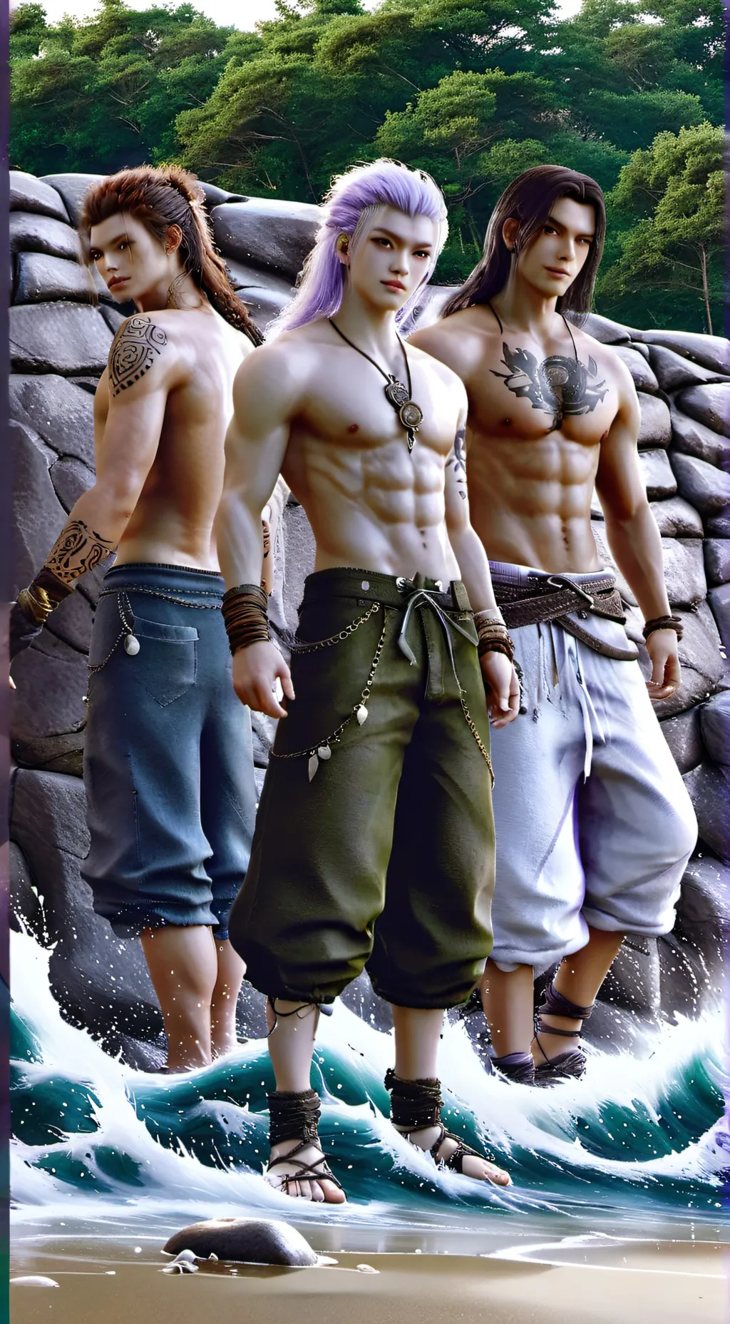 ai character: Liam,Jacob,and Max background