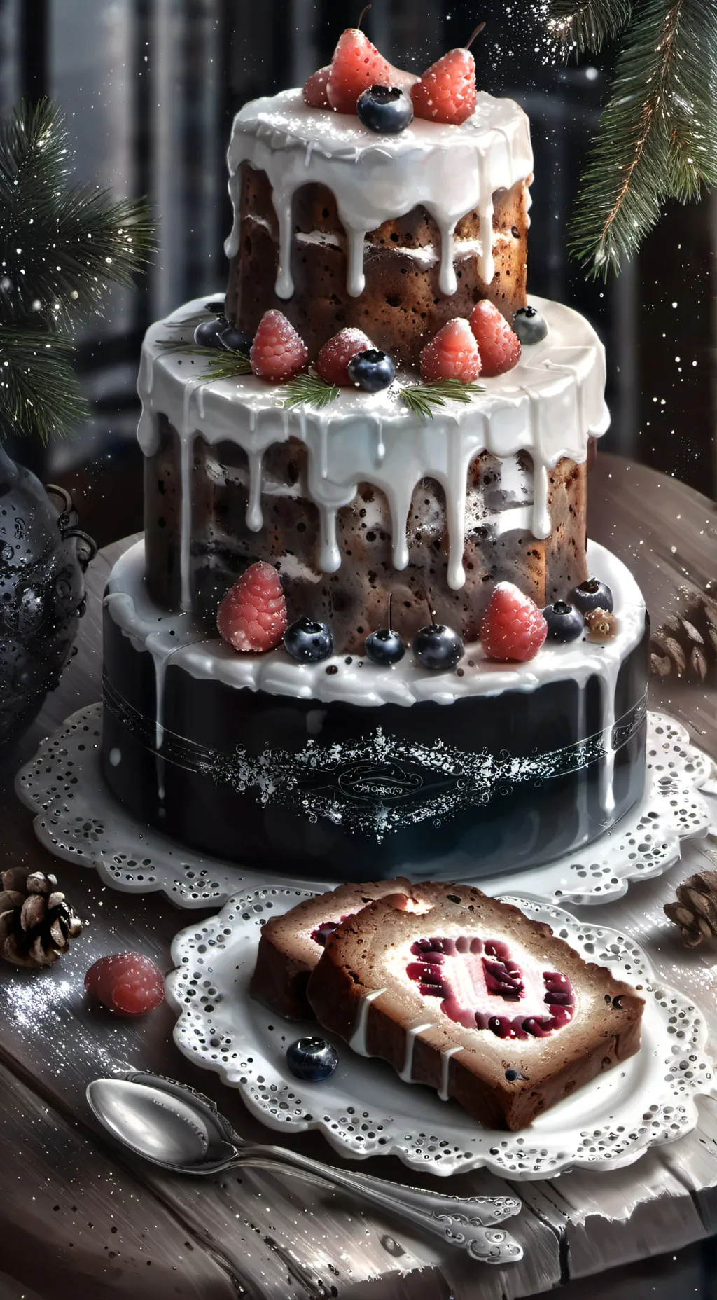 ai character: fruitcake background