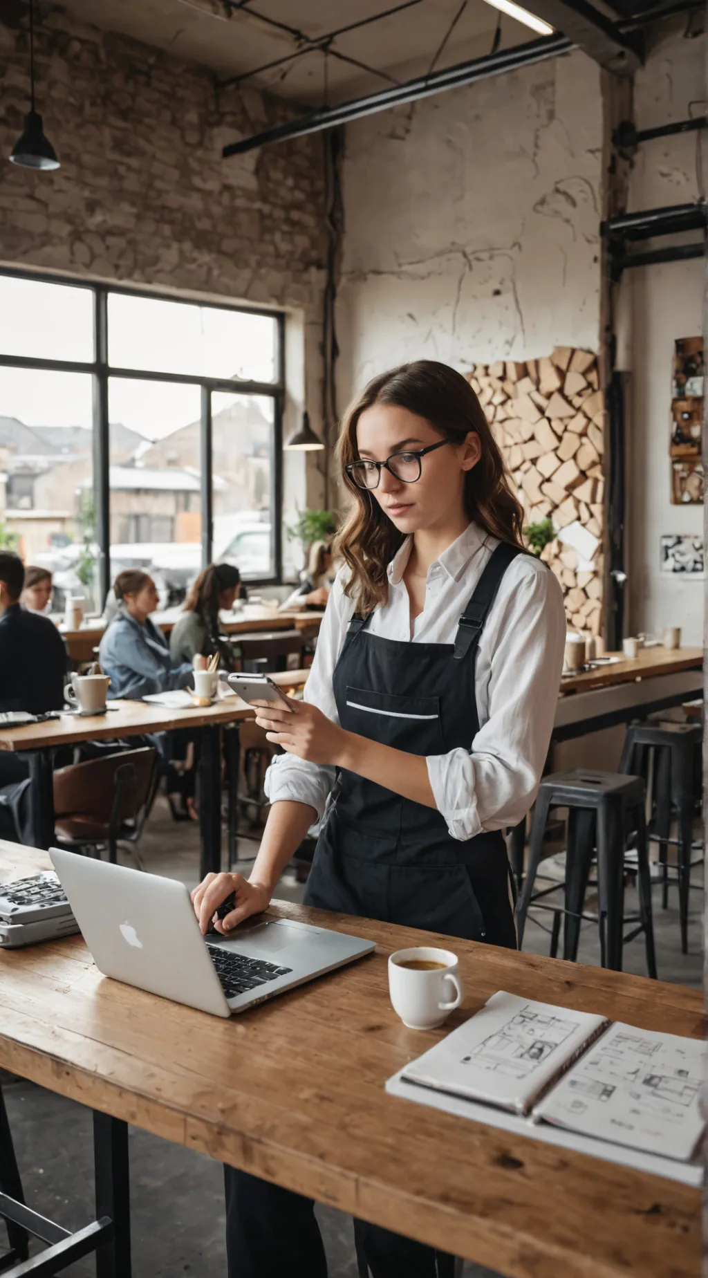 ai character: Resilient Café Tycoon background