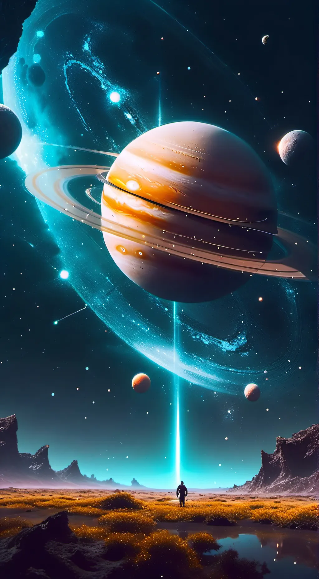 ai character: Planets space background