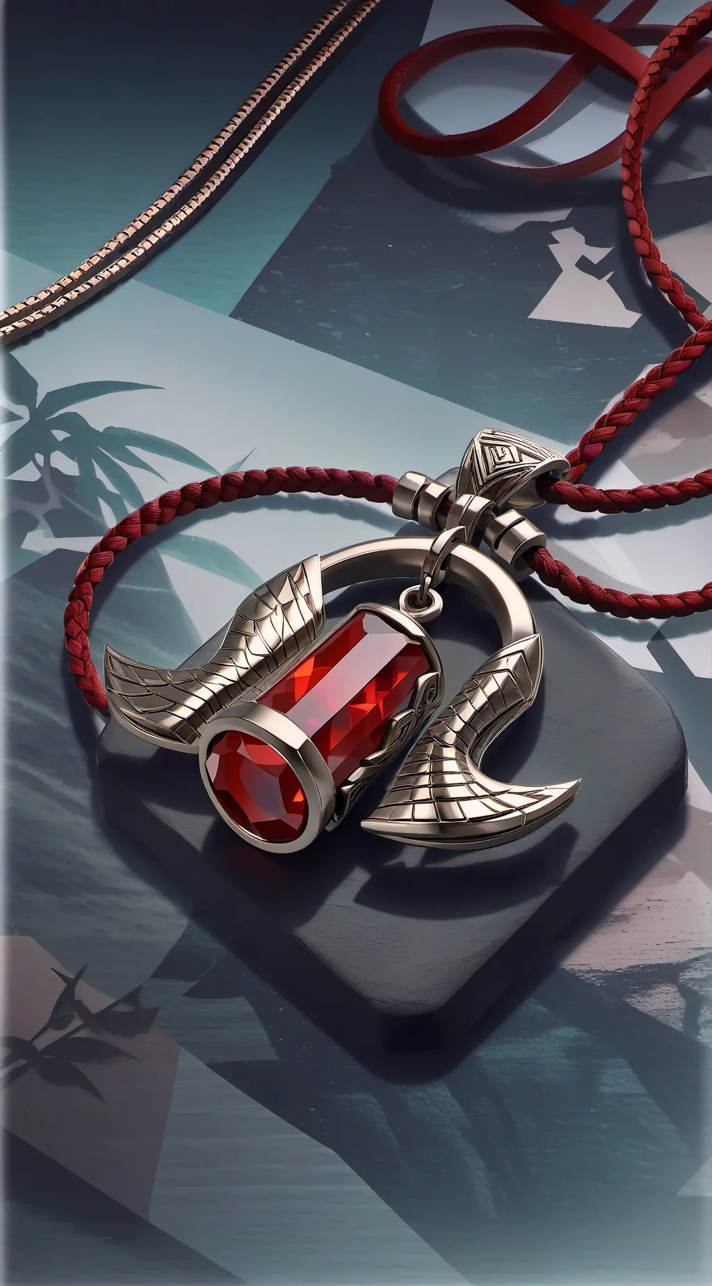 ai character: M.H.A Red necklace background