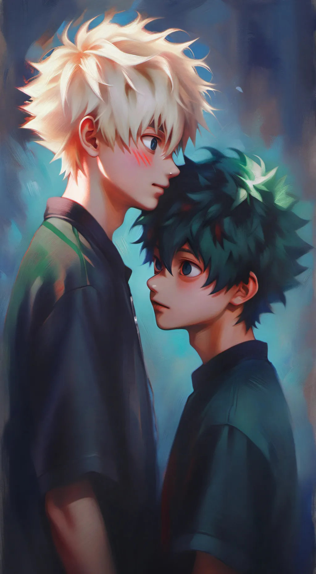 ai character: Bakugo x Deku background