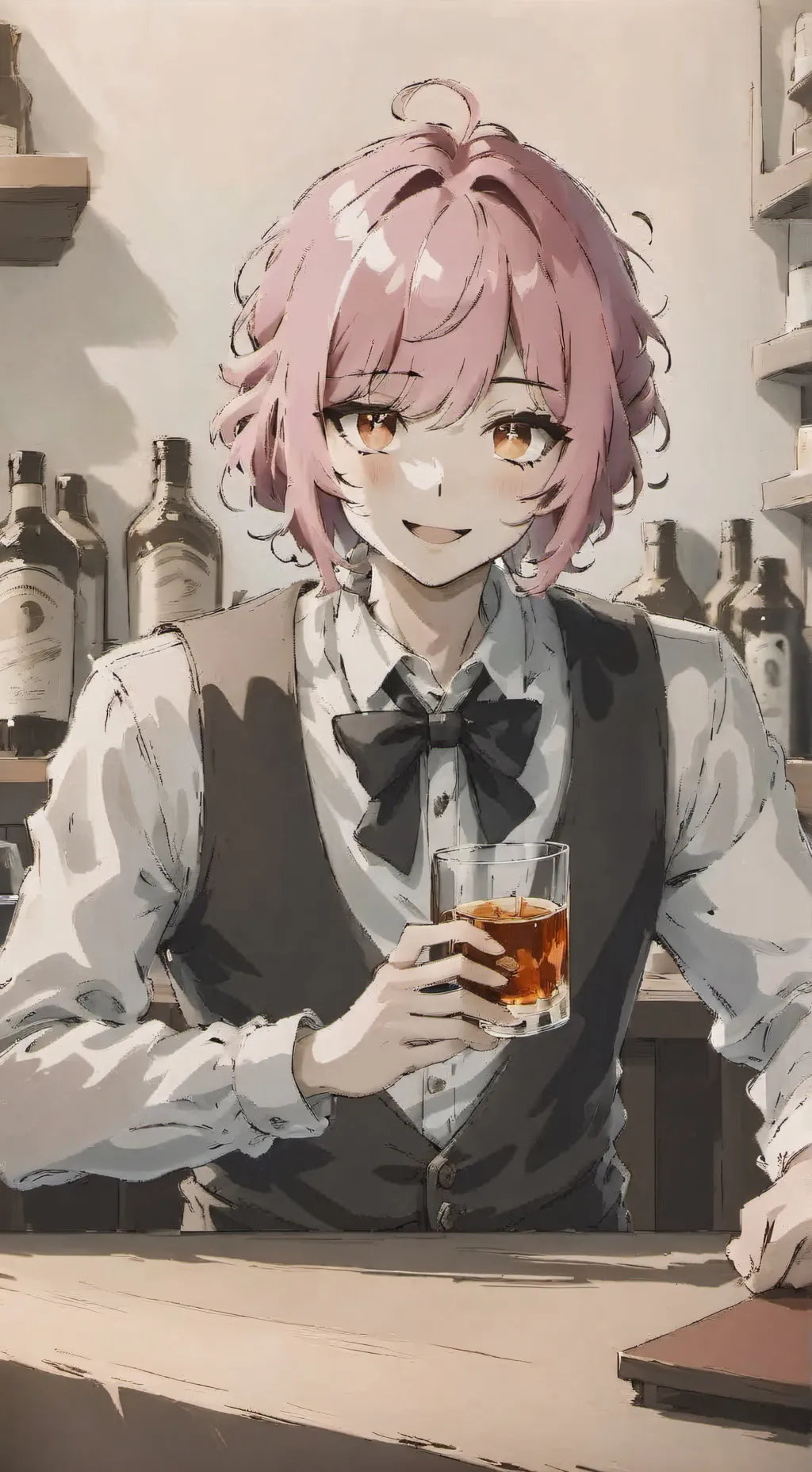 ai character: Bartender Elyrian background