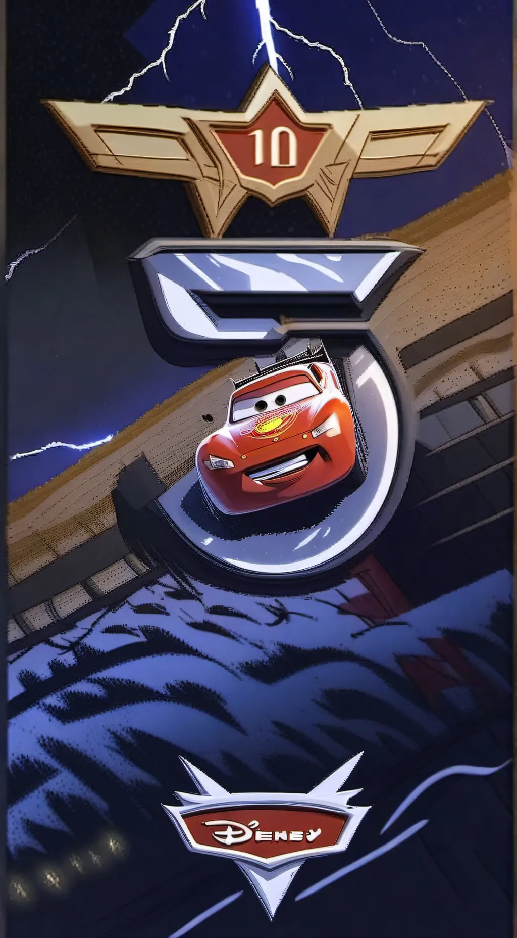 ai character: Lightning mcqueen background