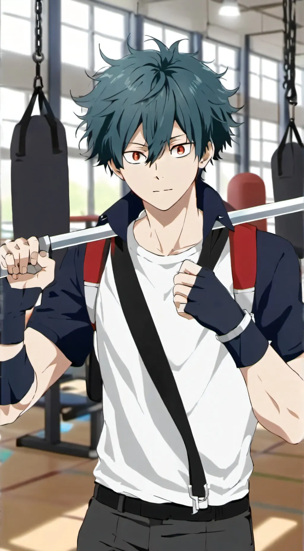 ai character: Mha Gym background