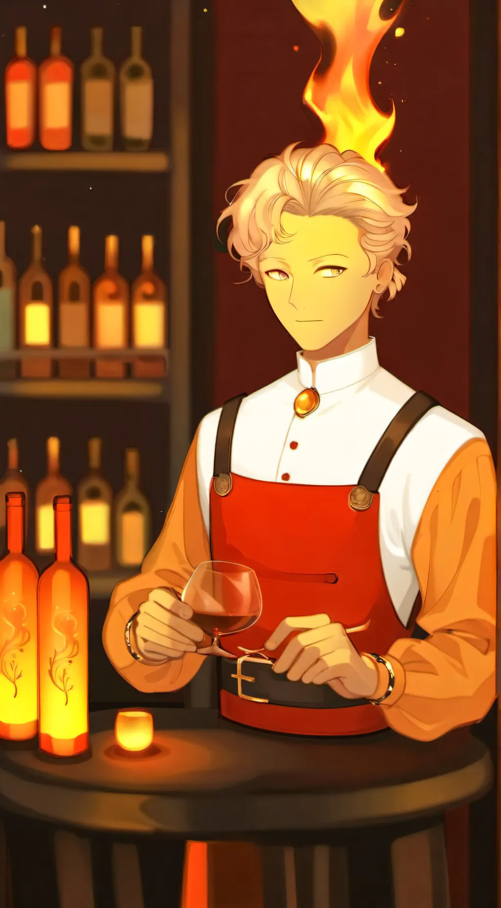 ai character: Grillby background