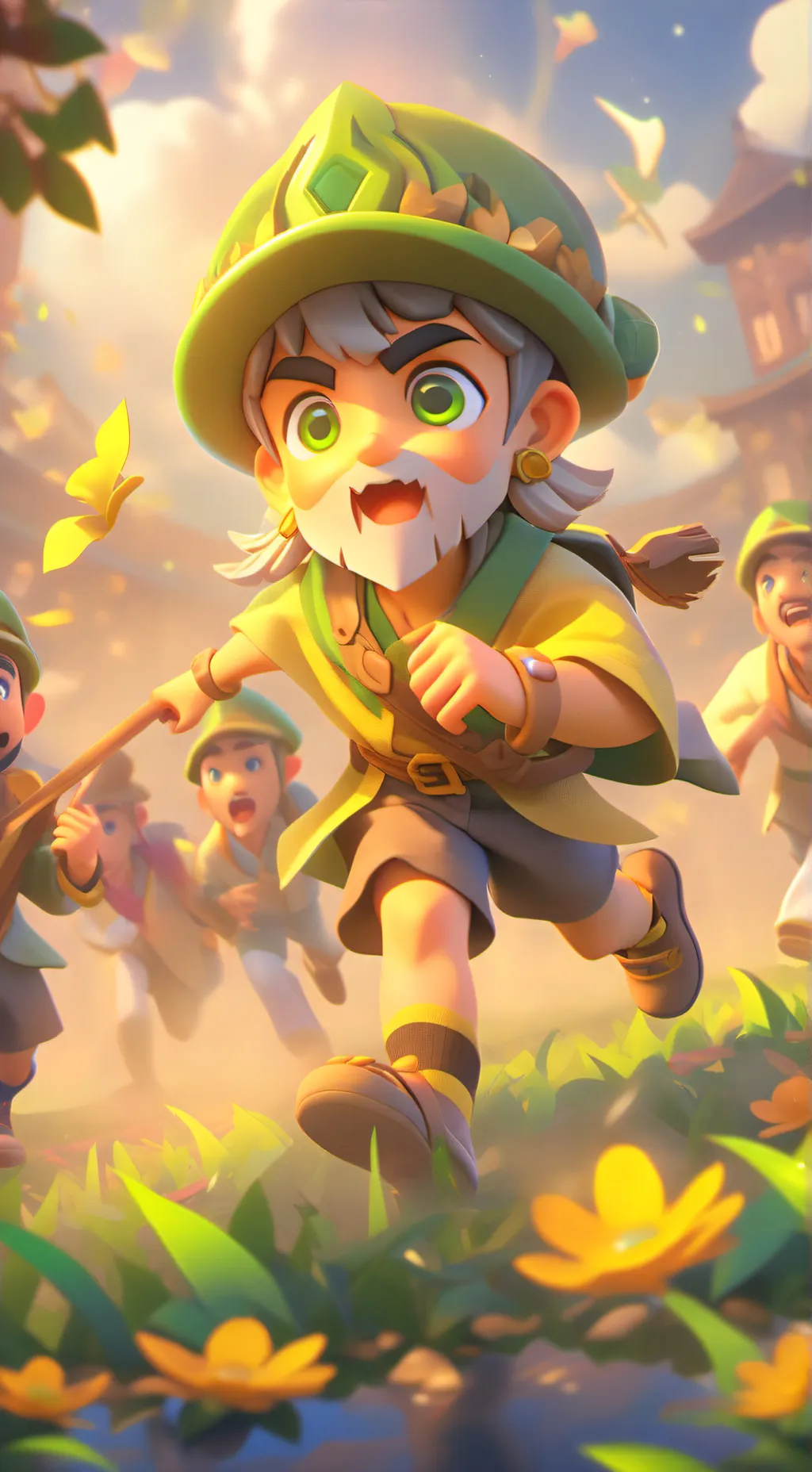 ai character: sus pebble background